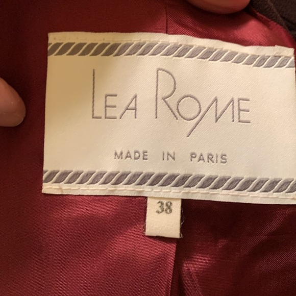 Lea Rome Elegant Women's Plum Blazer and Skirt Set - Picture 12 of 17